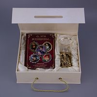 Стопка стеклянная "Дама" с книгой афоризмов "О, эти женщины…"